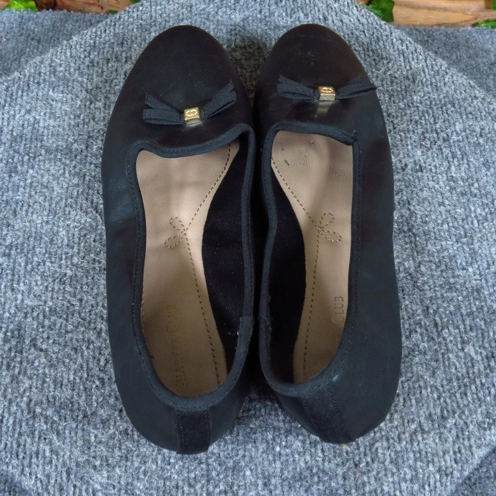 Charter Club Kimii Women Ballet Flat Size 9 Professional Work Office Black Bow